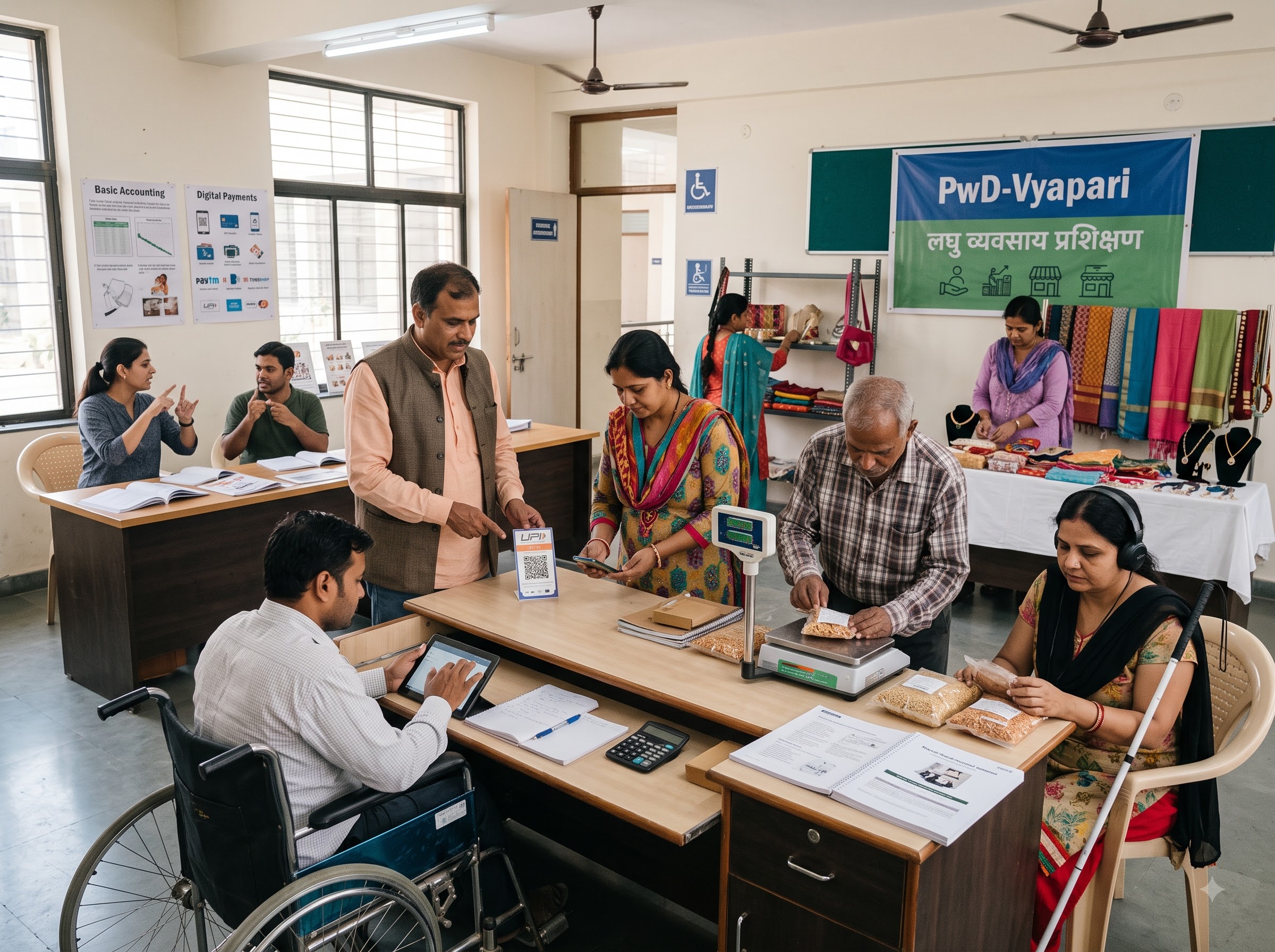 PwD-Vyapari skills training session on accounting, digital payments and small business